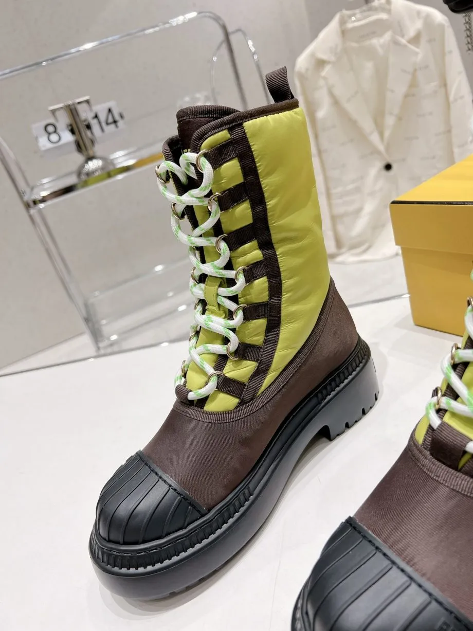 FD Domino Biker Boots Light Green For Women 8T8381ALJ0F1JFU