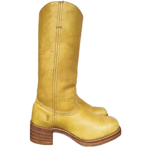 FRYE Vintage Campus 14L Banana Yellow Leather Western Biker Boots