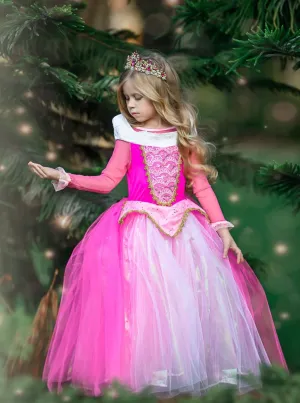 Girls Deluxe Aurora Sleeping Beauty Inspired Princess Dress