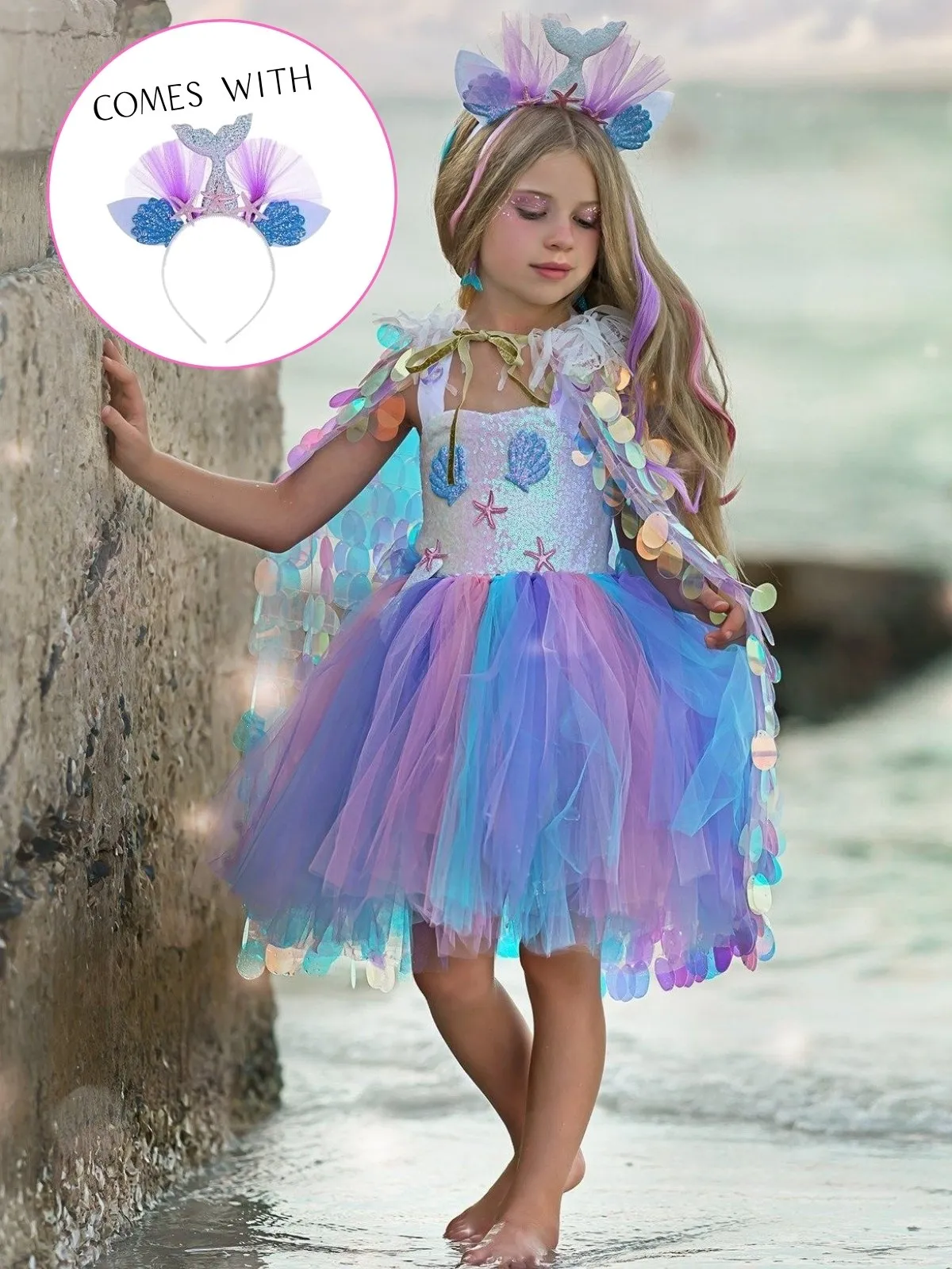 Girls Deluxe Mermaid Unicorn Costume