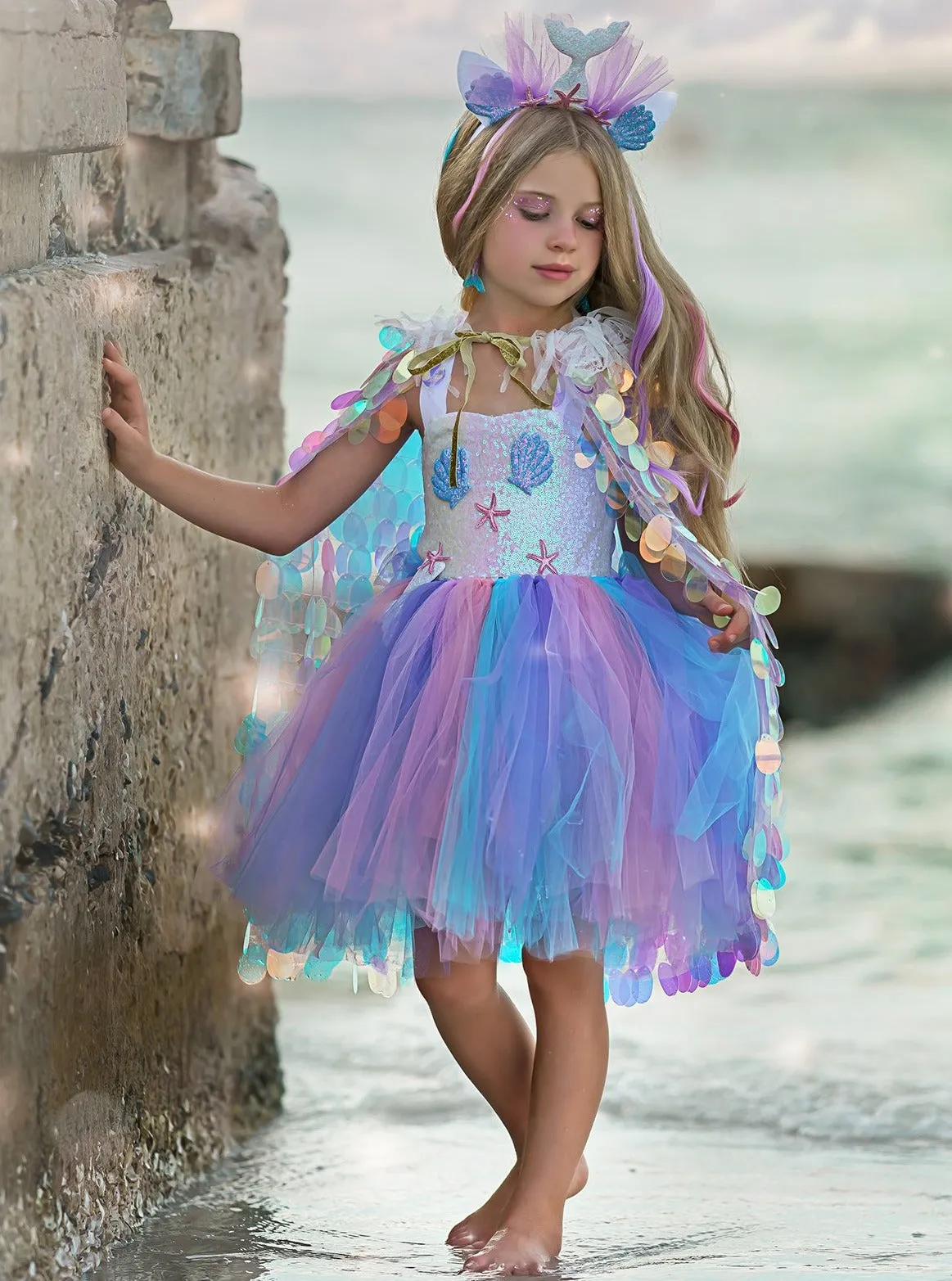 Girls Deluxe Mermaid Unicorn Costume