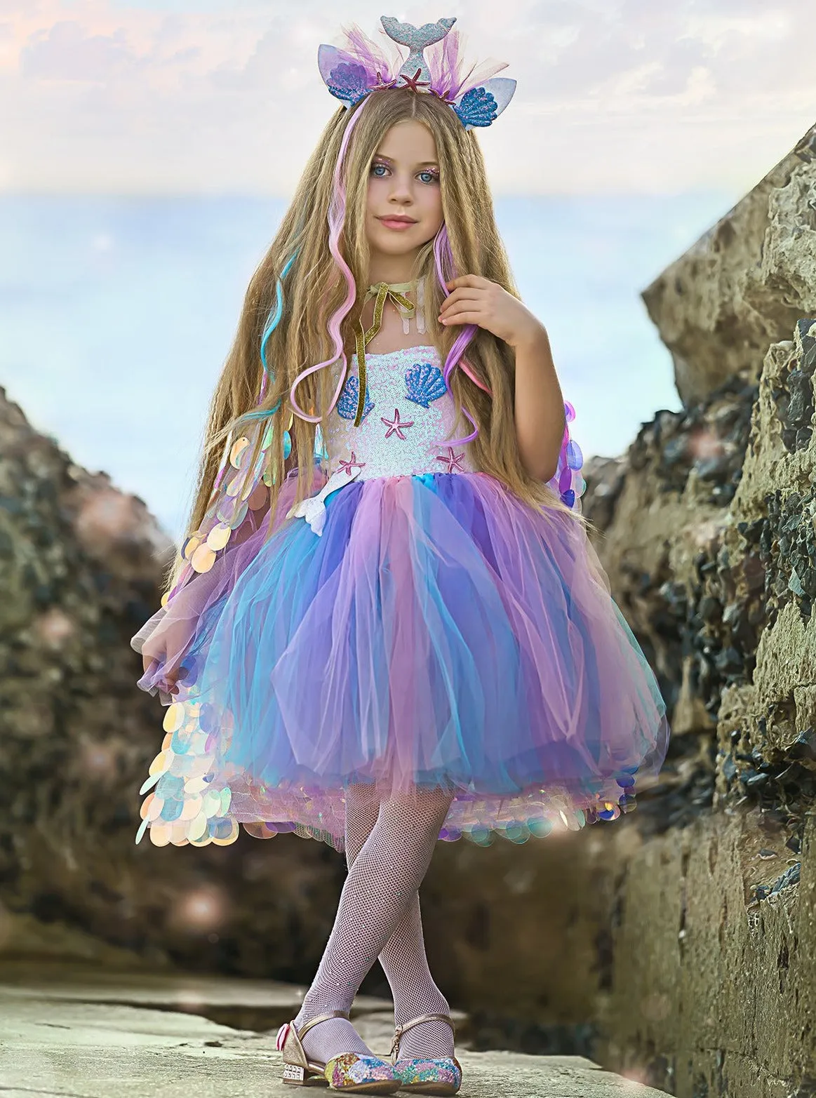 Girls Deluxe Mermaid Unicorn Costume