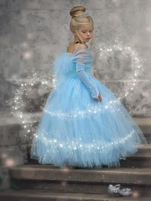 Girls Magical Cinderella Inspired Tulle Costume Dress