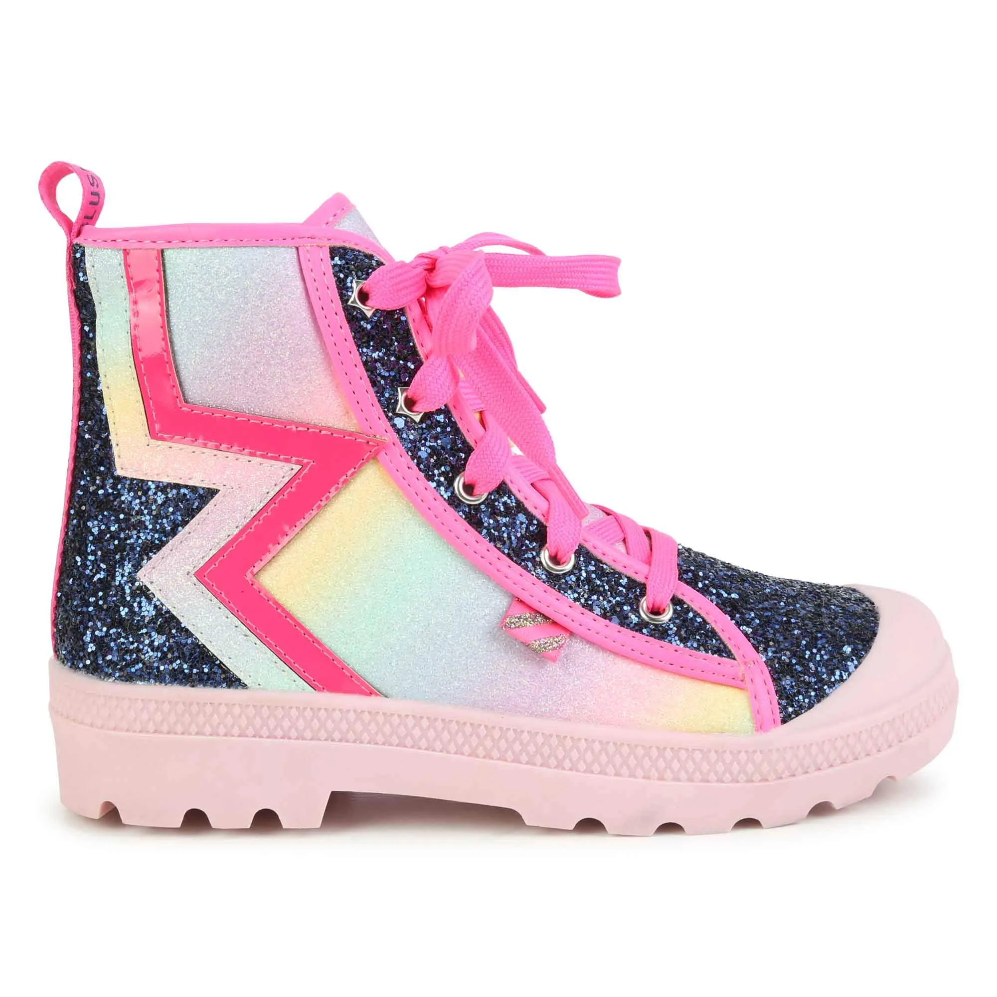 Girls Pink Star Ankle Boots