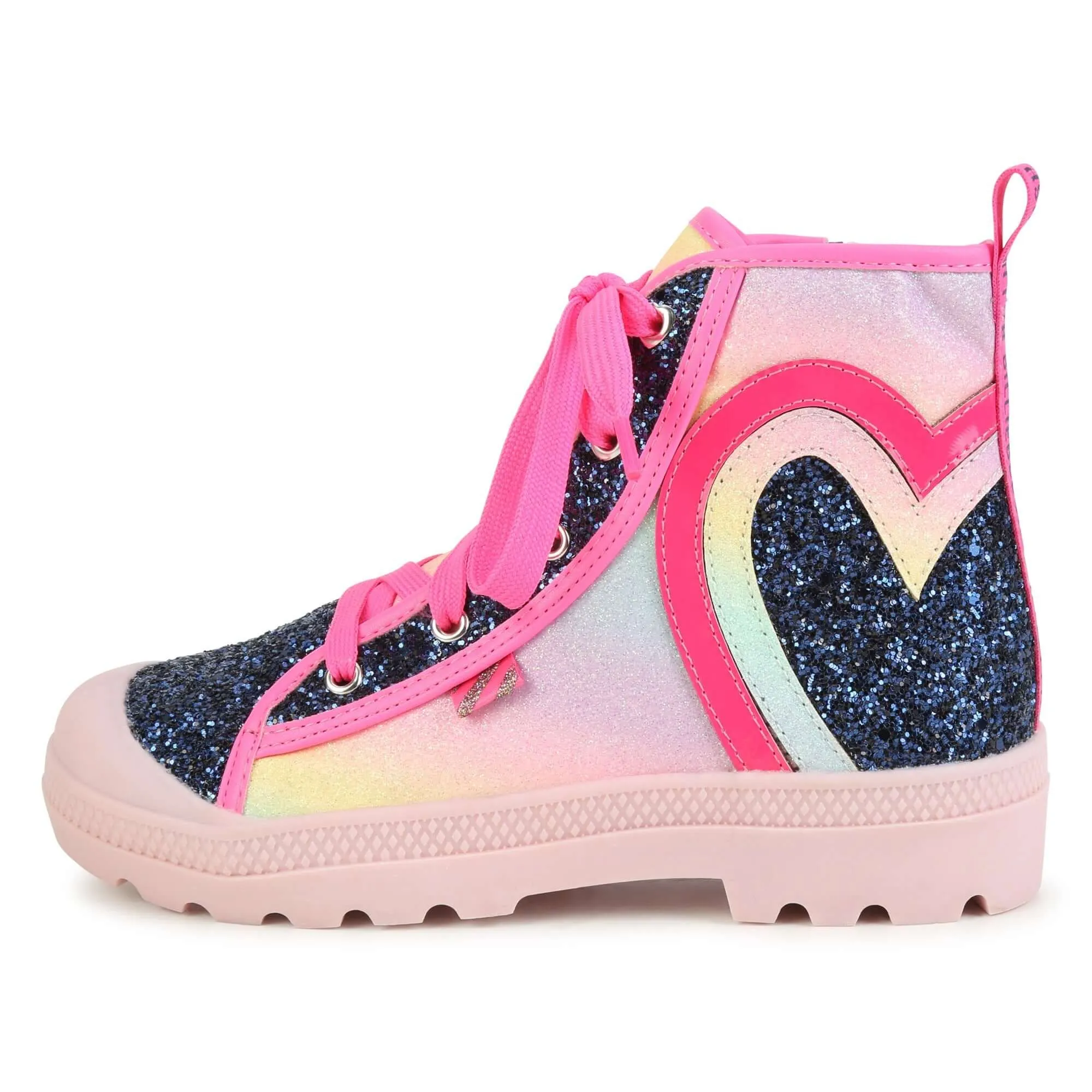 Girls Pink Star Ankle Boots