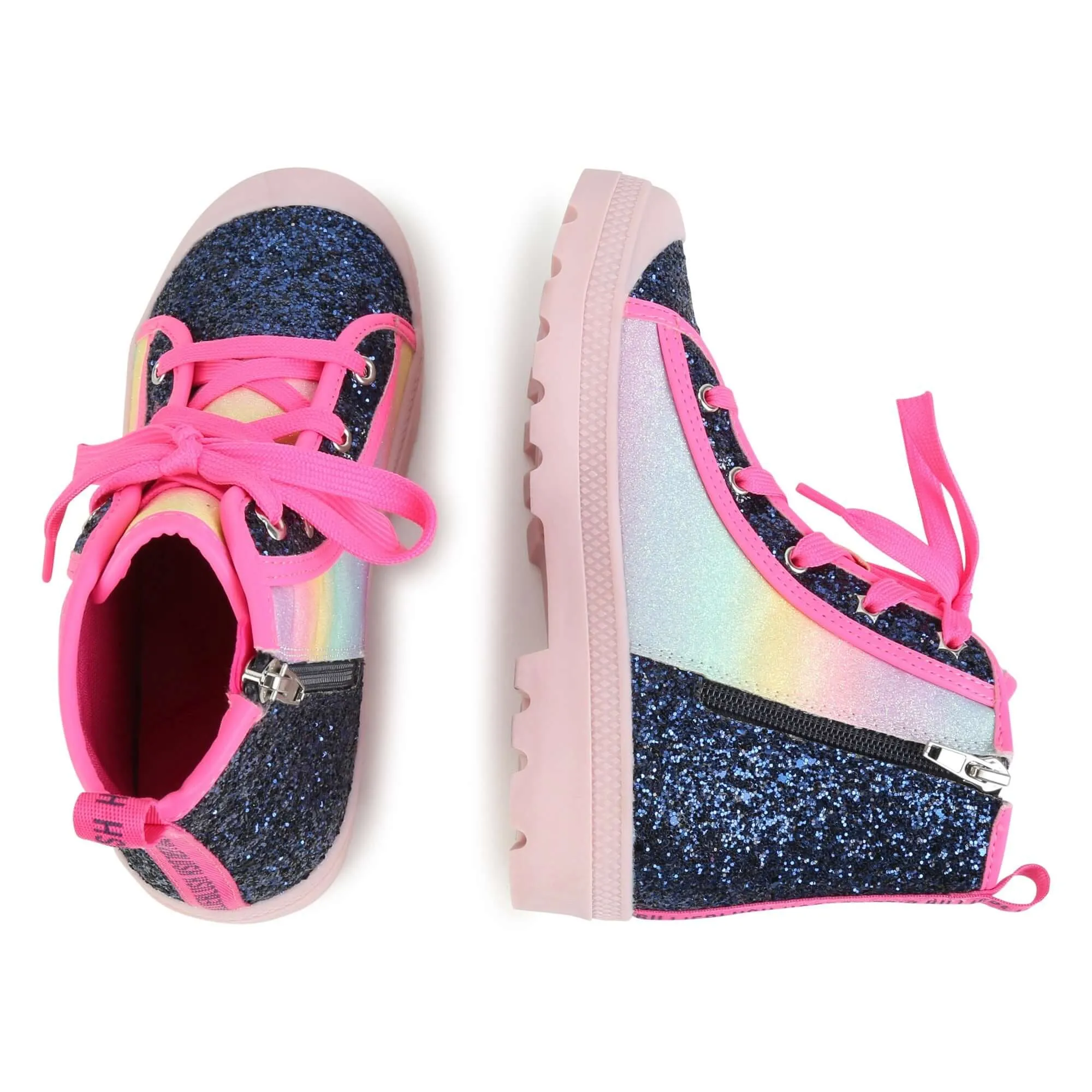 Girls Pink Star Ankle Boots