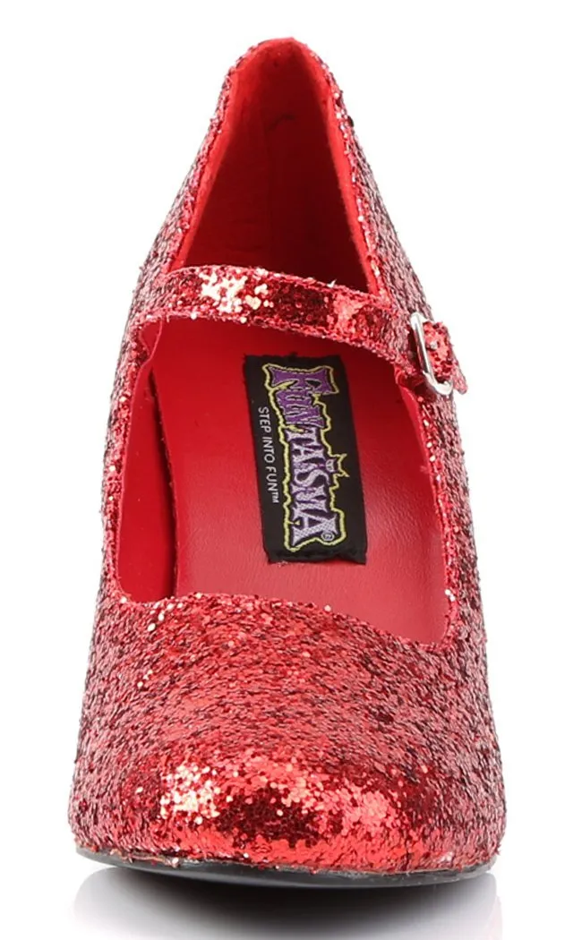 GLINDA-50G Red Glitter Heels (AU Stock)