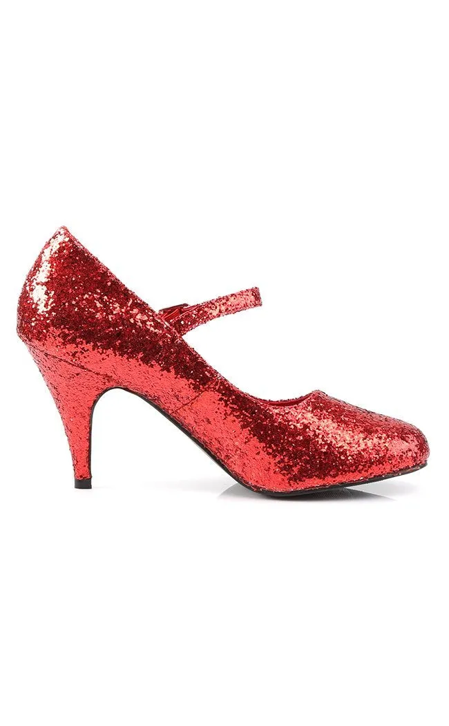 GLINDA-50G Red Glitter Heels (AU Stock)