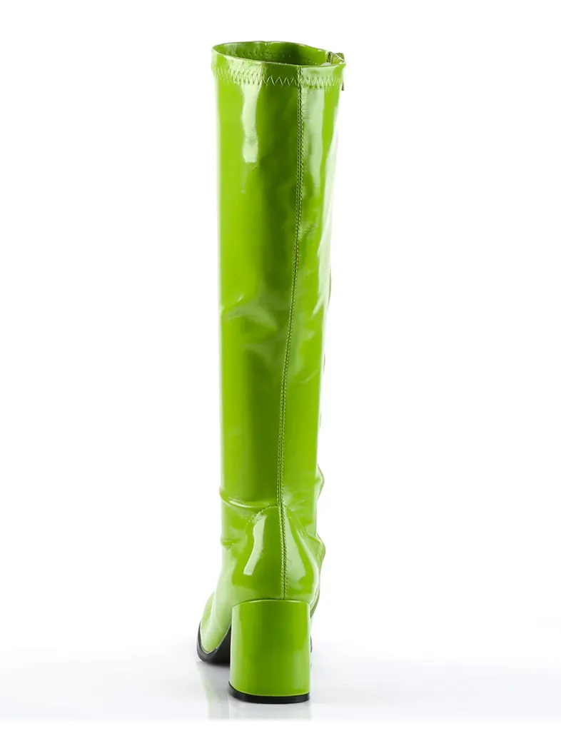 GOGO 300 BOOTS - LIME GREEN STRETCH ✰ PRE ORDER ✰