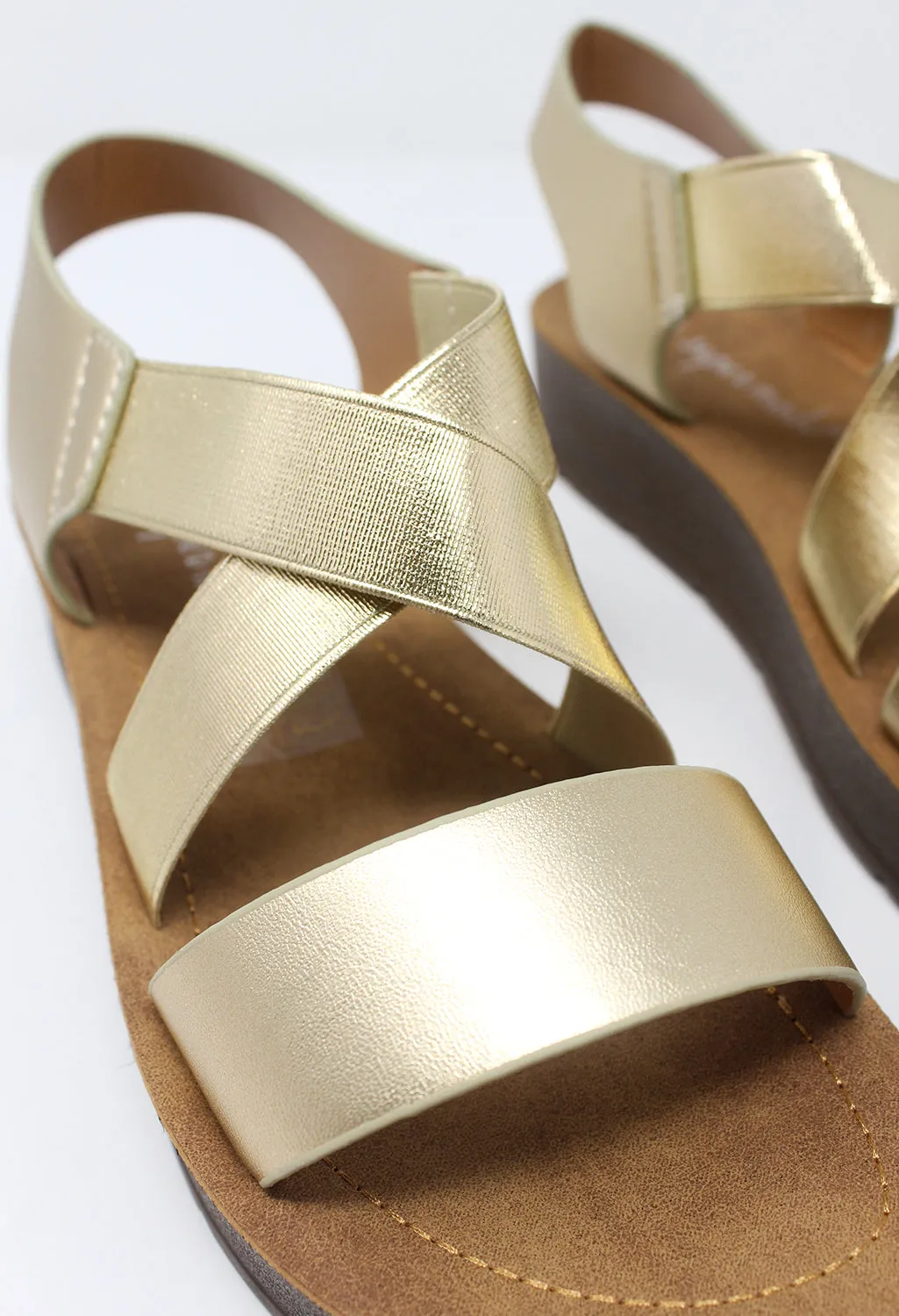 Gold Cross-strap Sandal