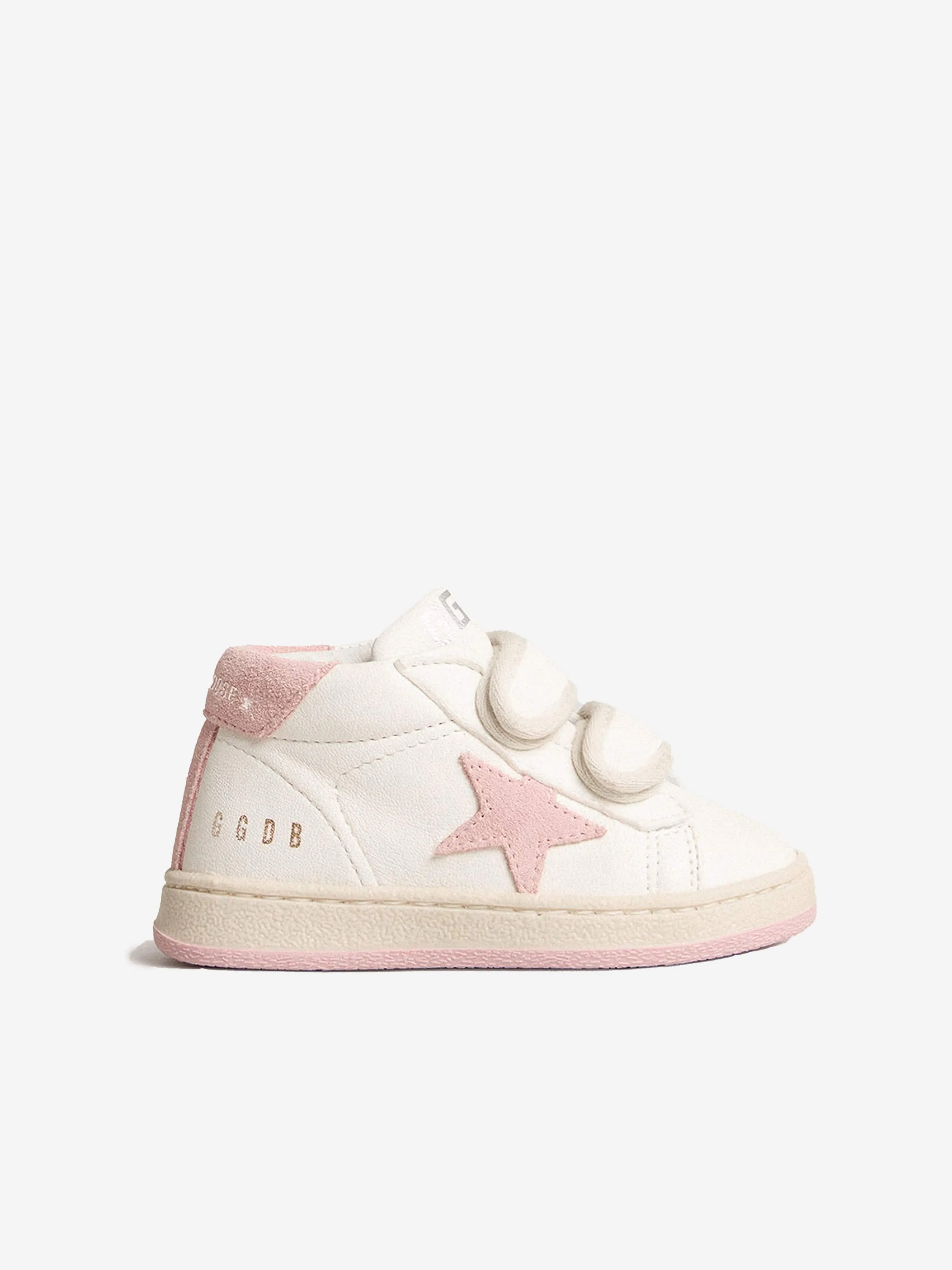 Golden Goose Girls Leather and Suede Star June Trainers in White