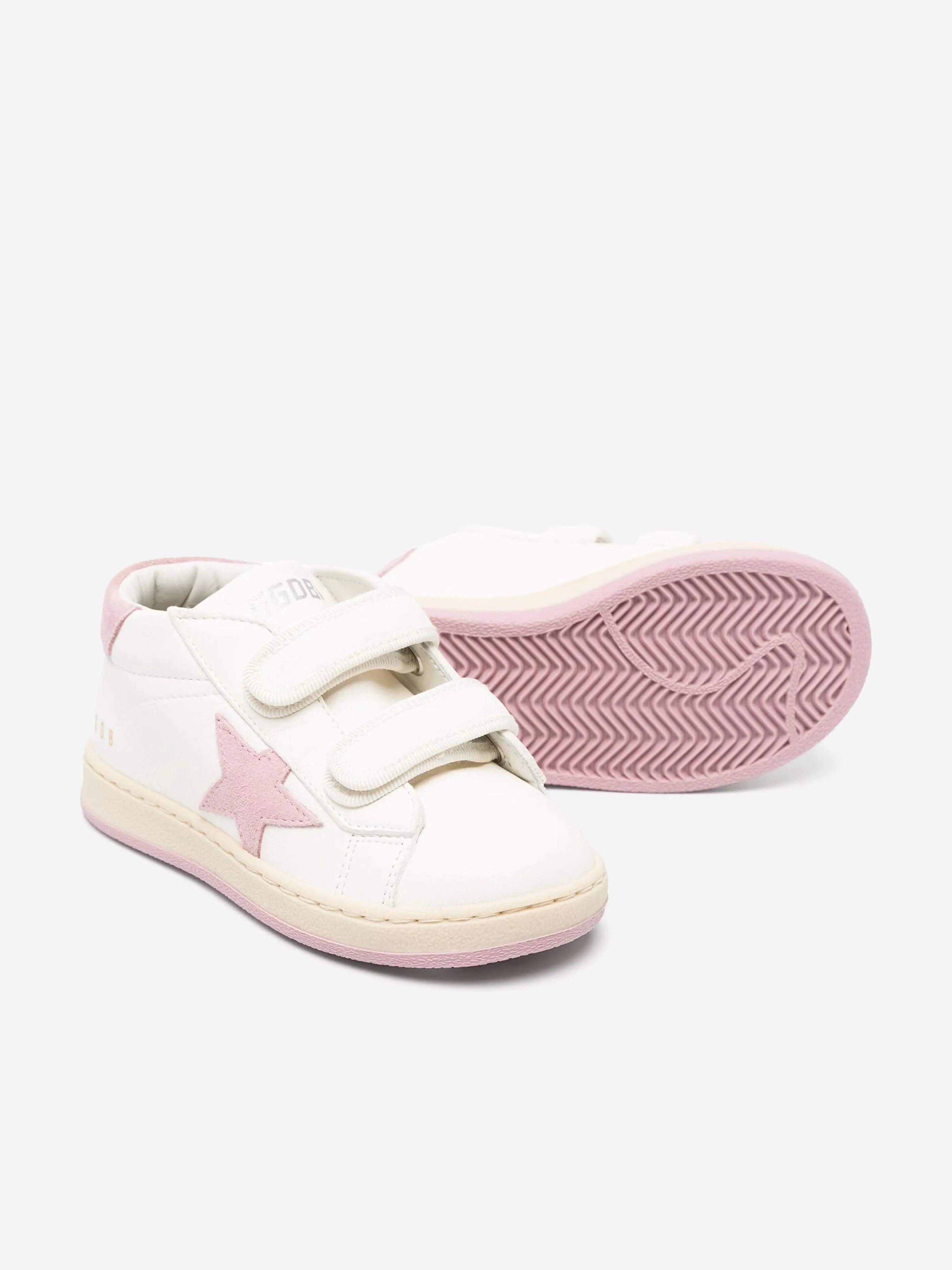 Golden Goose Girls Leather and Suede Star June Trainers in White