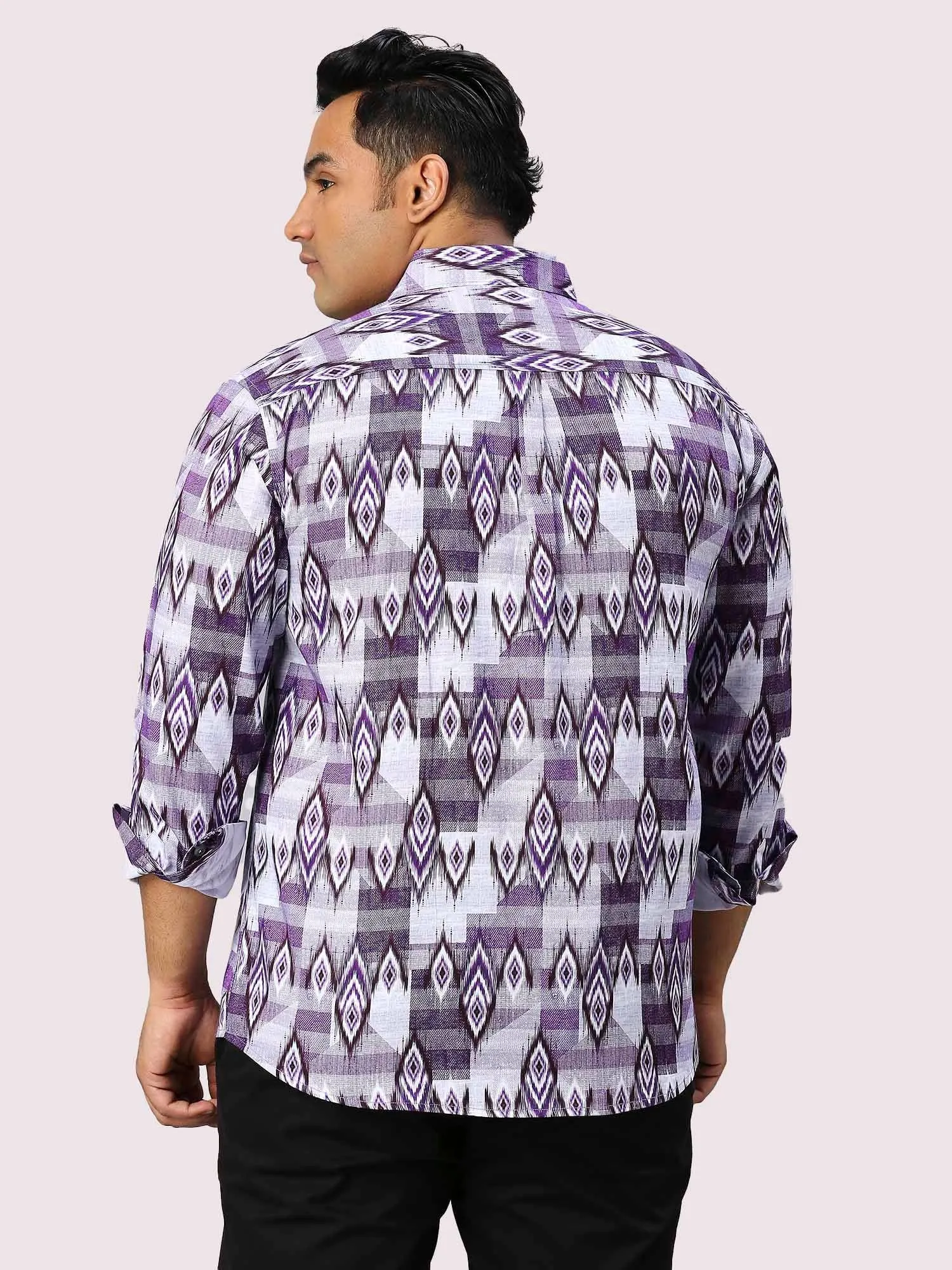 Grape Digital Printed Full Sleeve Shirt Men's Plus Size