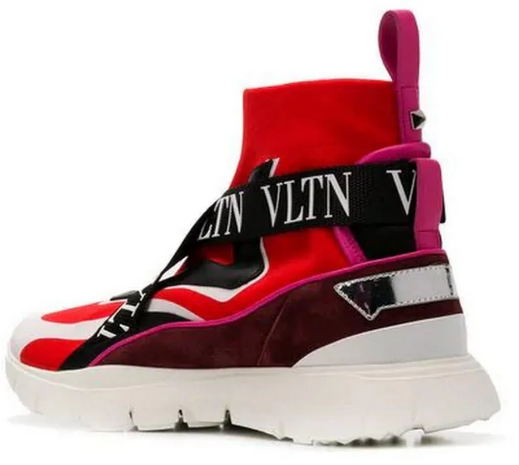 'Heroes' Hi-Top Sneakers-Red