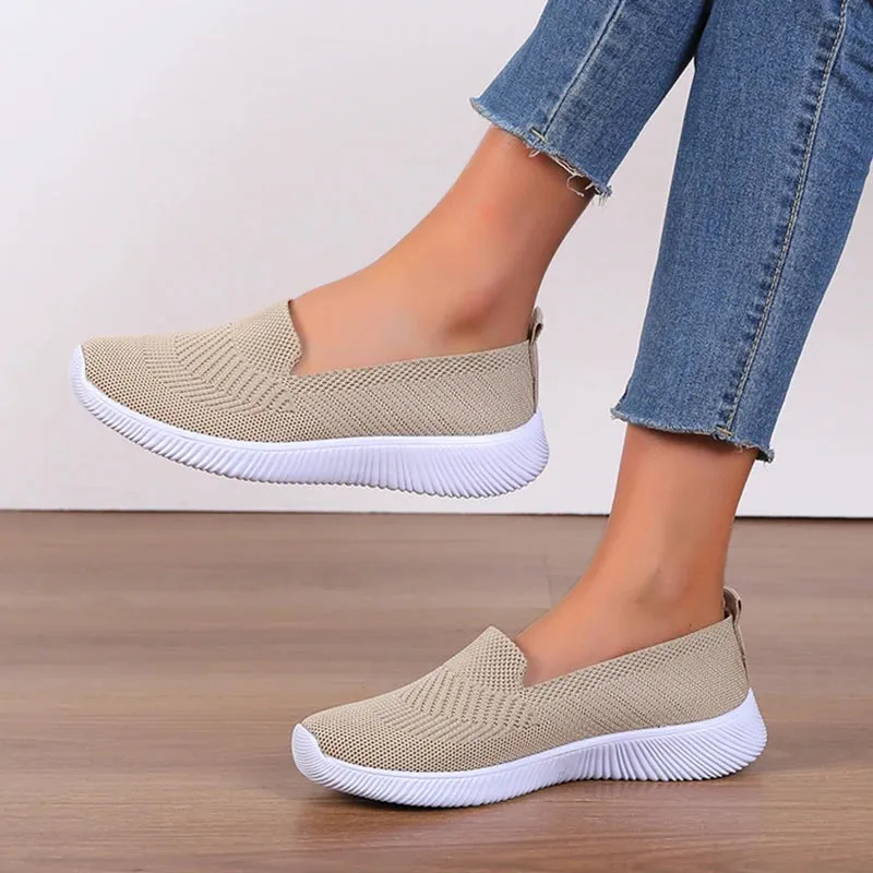 Hnzxzm Summer Breathable Mesh Women Flats Comfy Soft Sole Casual Shoes Zapatillas Mujer Light Non Slip Walking Shoes Woman