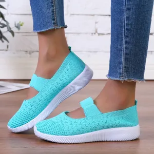 Hnzxzm Summer Breathable Mesh Women Flats Comfy Soft Sole Casual Shoes Zapatillas Mujer Light Non Slip Walking Shoes Woman