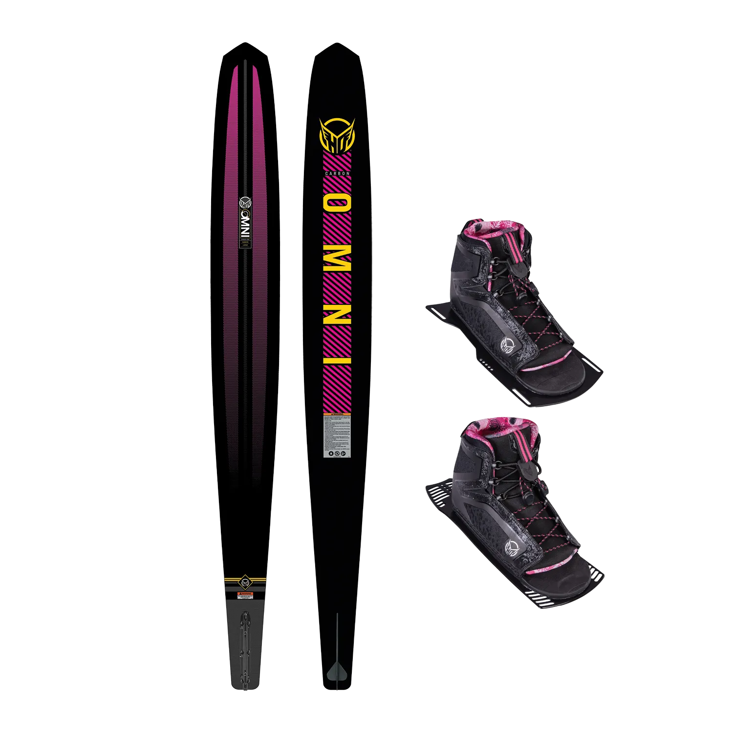 HO Sports Women's Carbon Omni Waterski w/ Double Stance 110 Boots Package