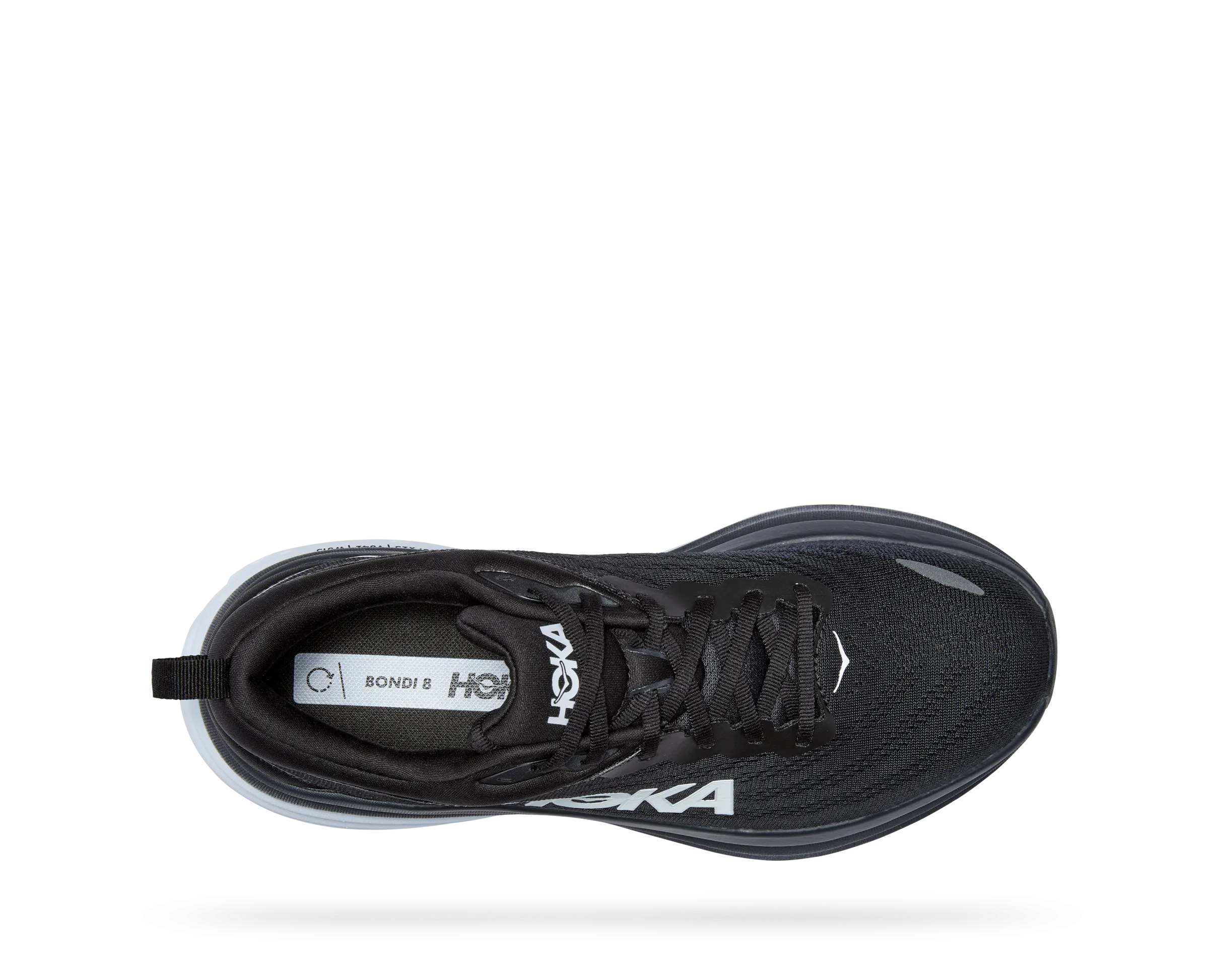 Hoka Mens Bondi 8 - Black/White (1123202-BWHT)