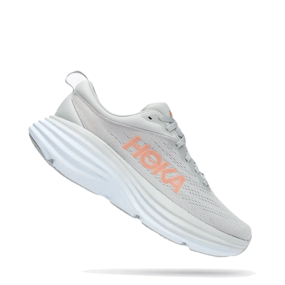 Hoka Women's Bondi 8 Sneaker in Harbor Mist/Lunar Rock