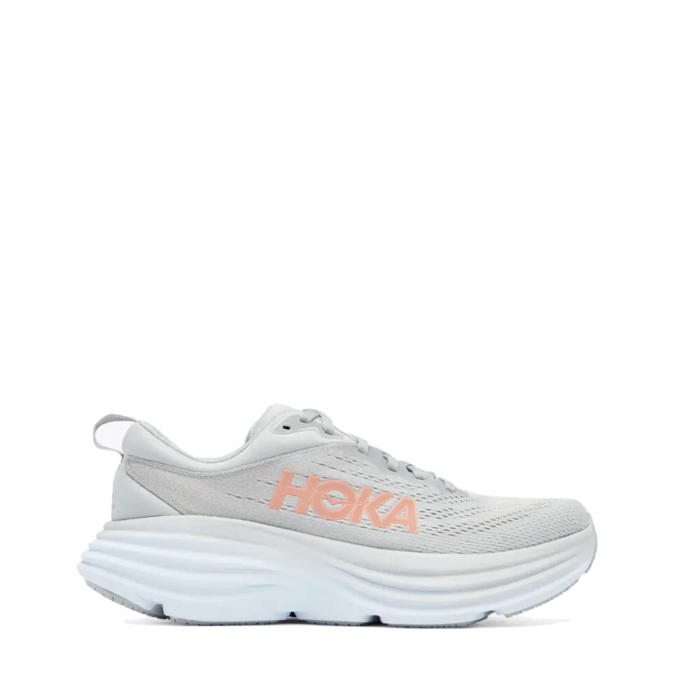 Hoka Women's Bondi 8 Sneaker in Harbor Mist/Lunar Rock