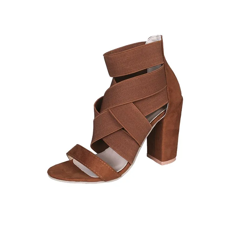 Hot selling cross strap high heel sandals