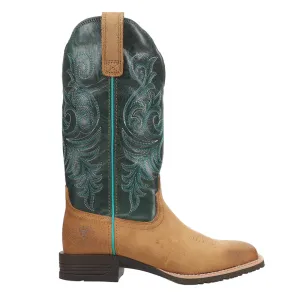 Hybrid Ranch Time Embroidery Square Toe Cowboy Boots