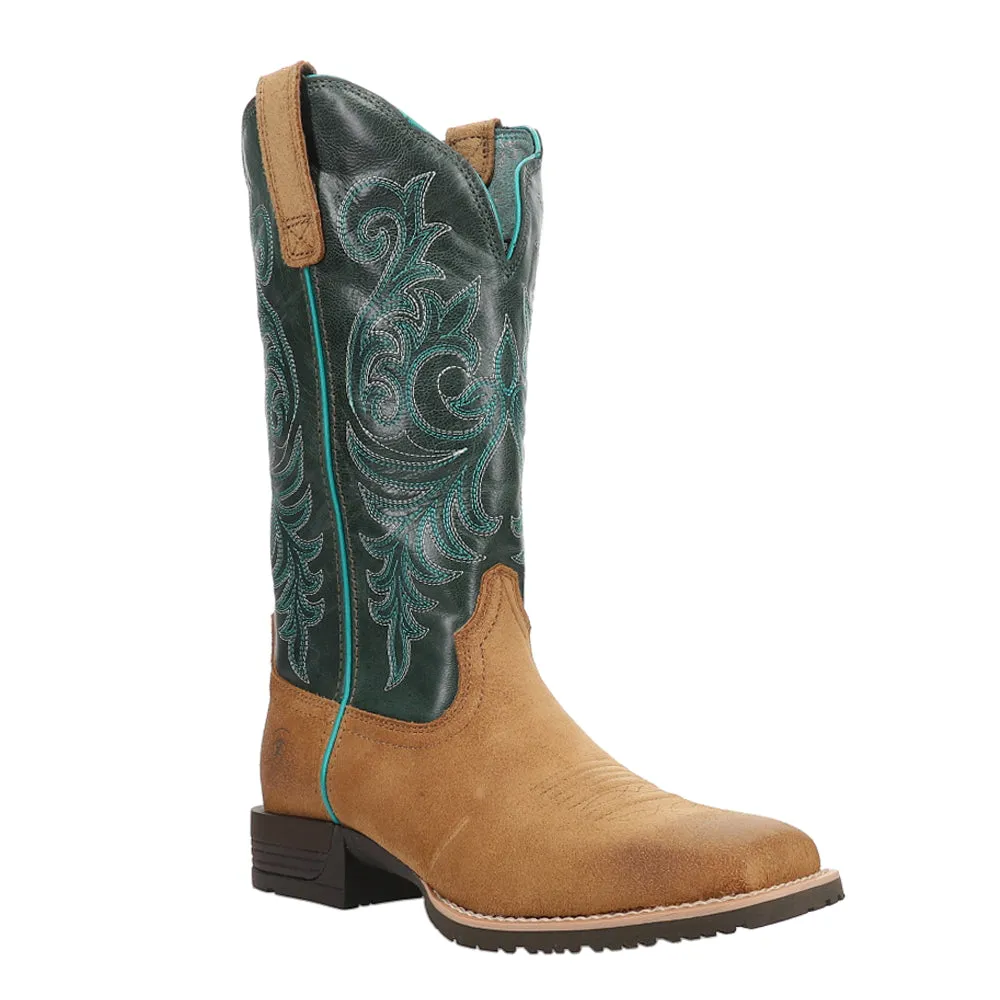 Hybrid Ranch Time Embroidery Square Toe Cowboy Boots