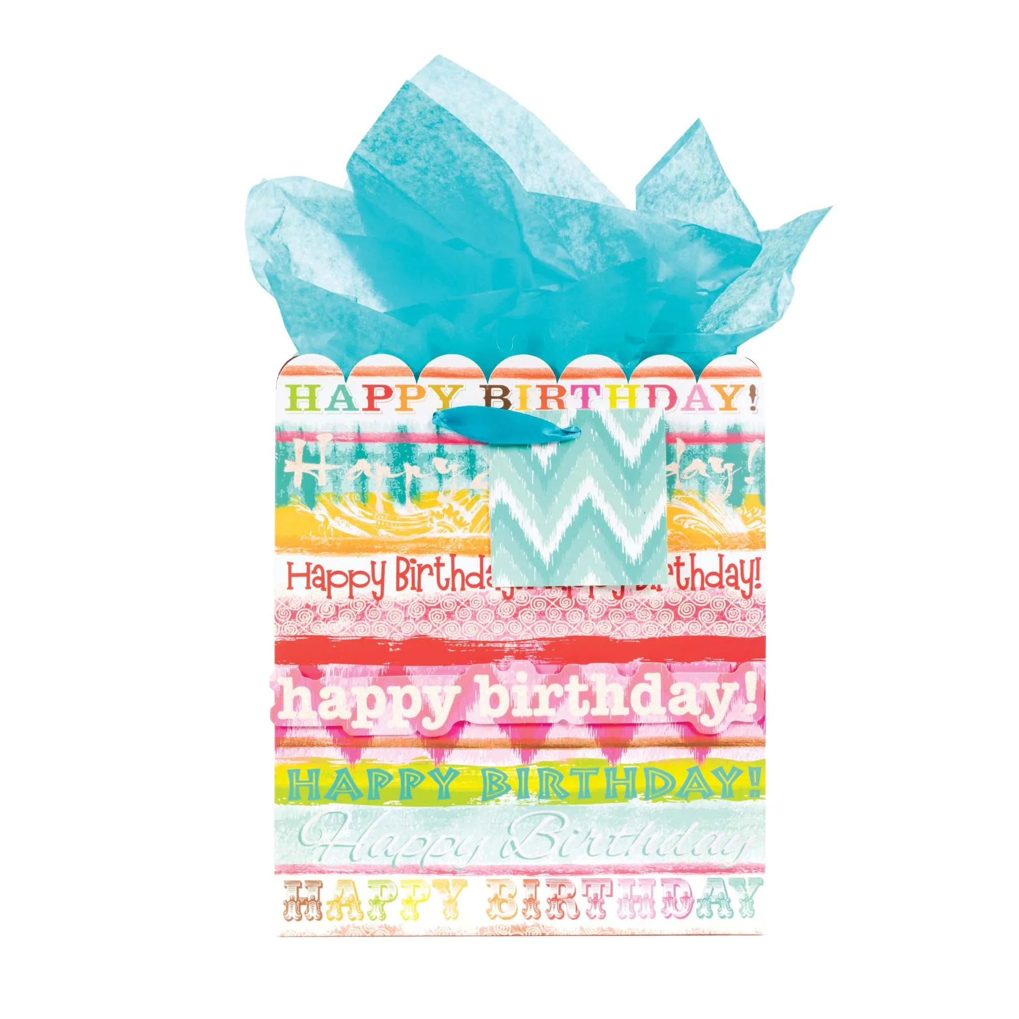 Icoloris Grande (Large) Birthday Tones Pop Layer Glitter Matte Gift Bag, 1 Design