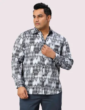 Iron Digital Printed Full Sleeve Shirt Men's Plus Size