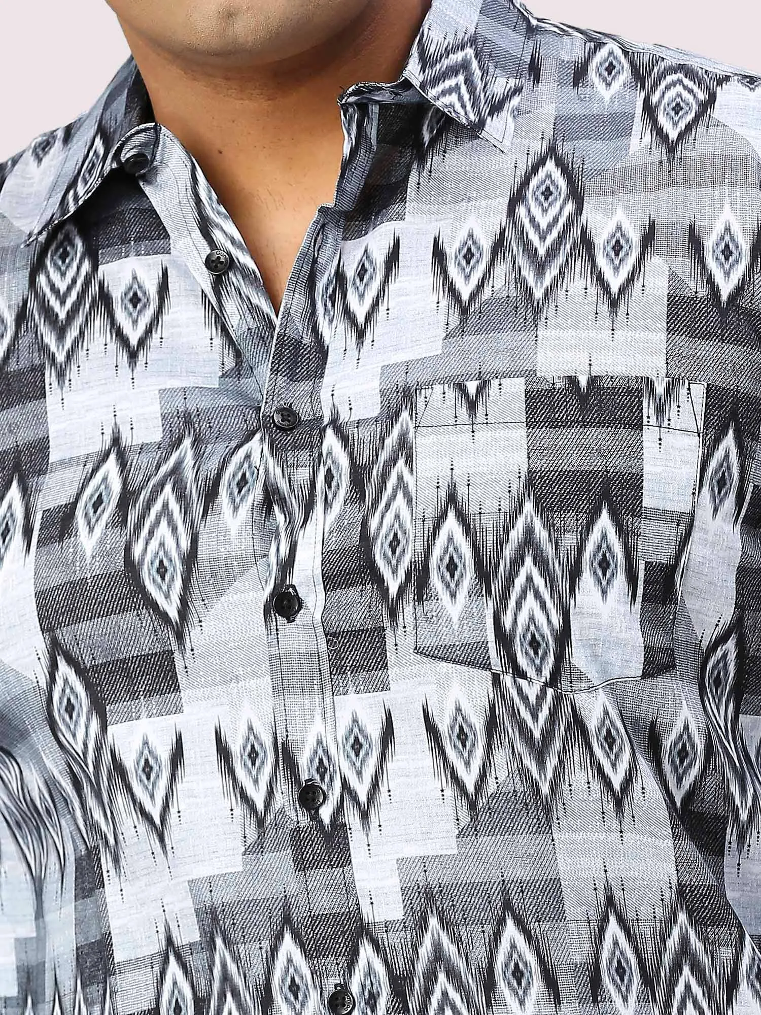 Iron Digital Printed Full Sleeve Shirt Men's Plus Size