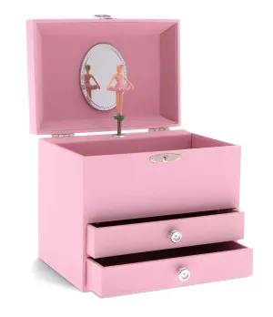 Jewelkeeper Personalize-Your-Own Pink Musical Ballerina Jewelry Box with 2 Pullout