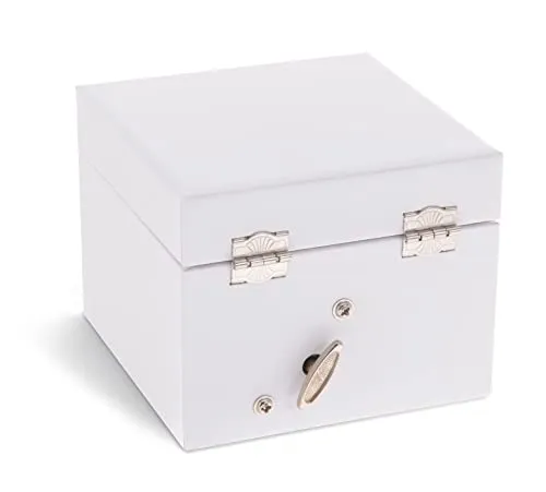 Jewelkeeper Personalize-Your-Own White Musical Ballerina Jewelry Box with Pullout Drawer