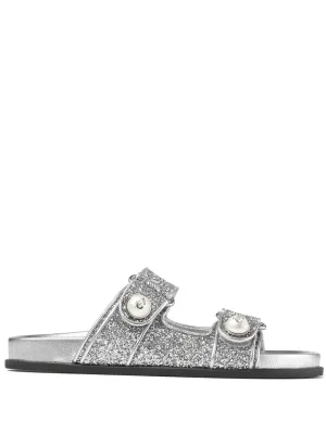 JIMMY CHOO Glittered Open-Toe Sandals