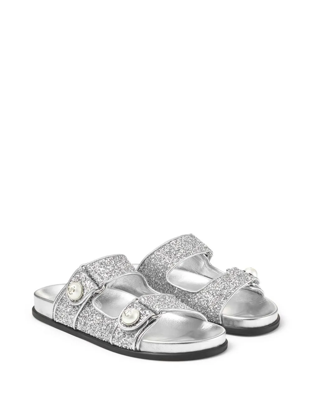 JIMMY CHOO Glittered Open-Toe Sandals