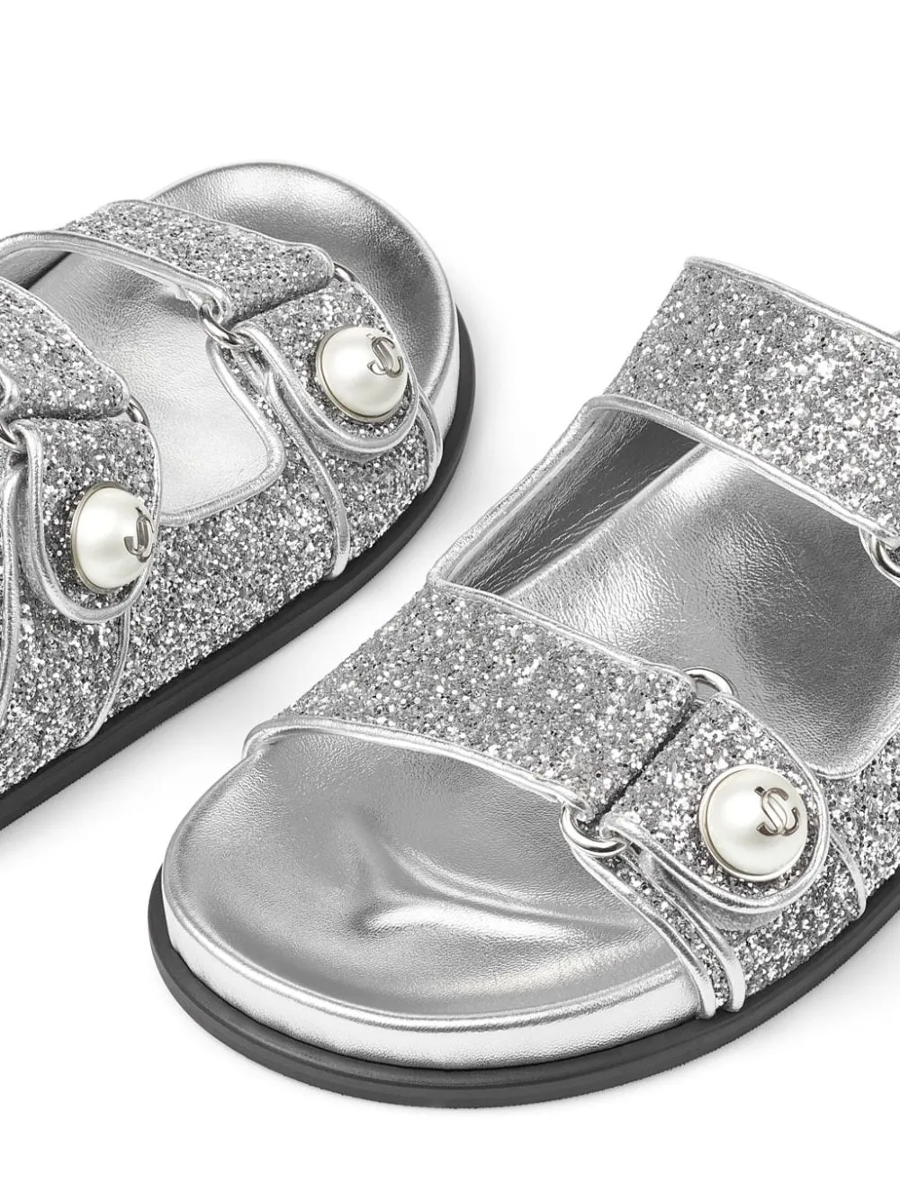 JIMMY CHOO Glittered Open-Toe Sandals