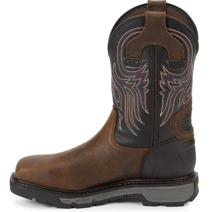 Justin Men's Tanker 11" Steel Toe Western Work Boot -Brown- WK2104