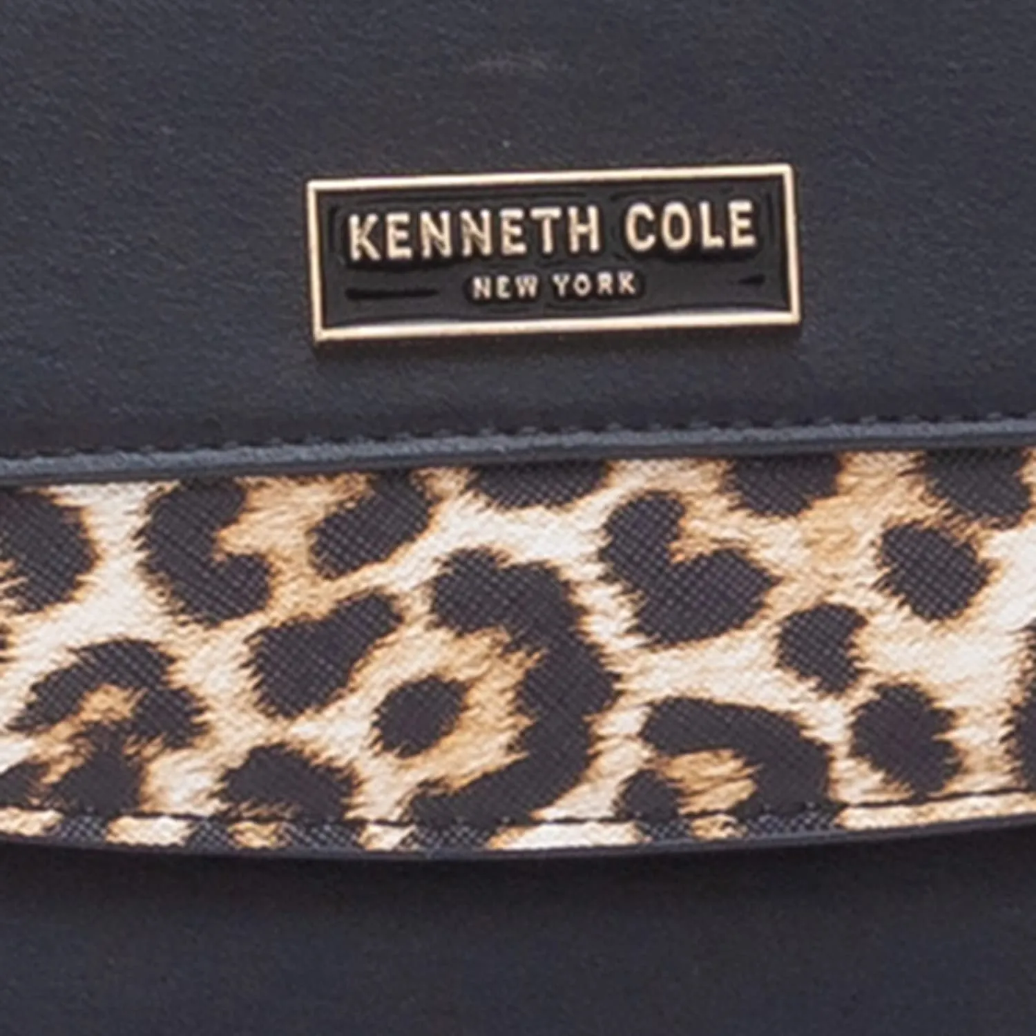 KENNETH COLE BLACK LEOPARD SLING BAG