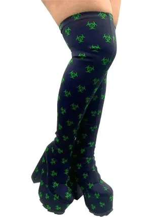 Labyrinth Toxica [Black/Green] | KNEE HIGH BOOTS*