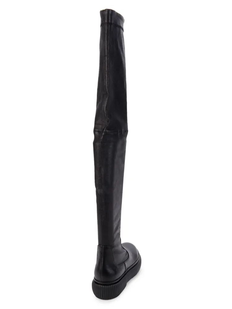 Lanvin Arpege thigh high leather boots, black