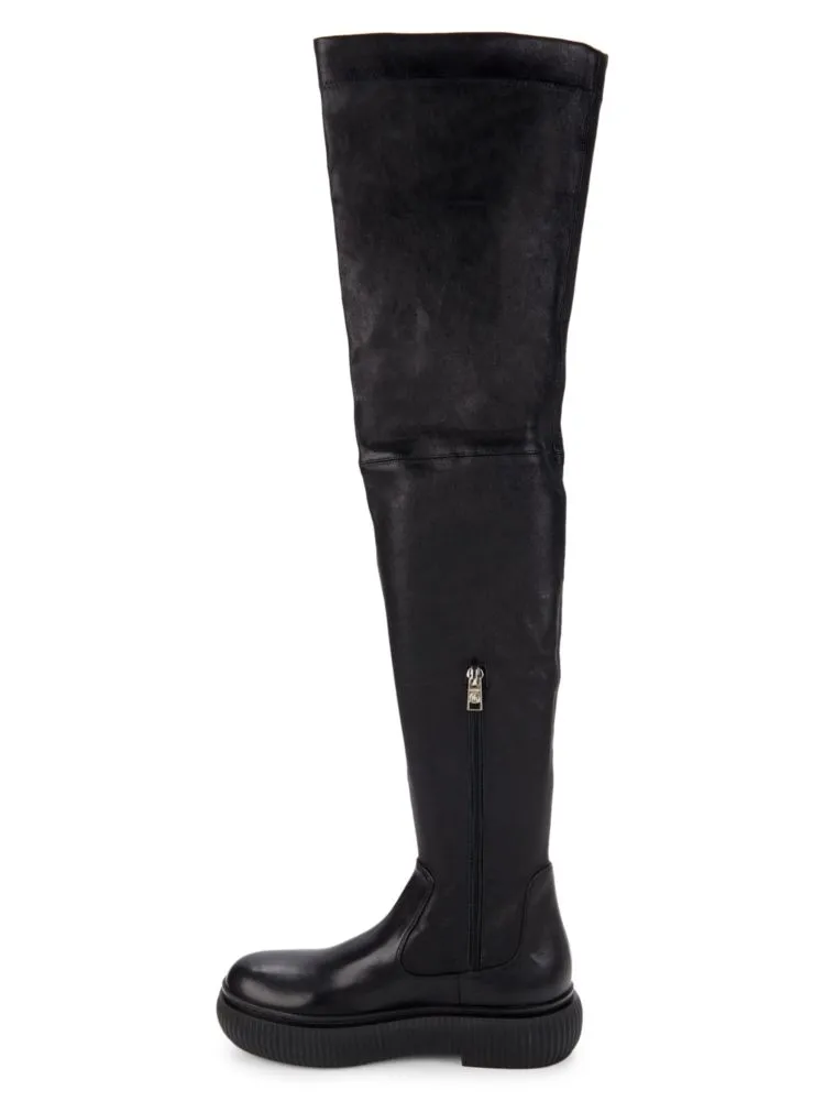 Lanvin Arpege thigh high leather boots, black