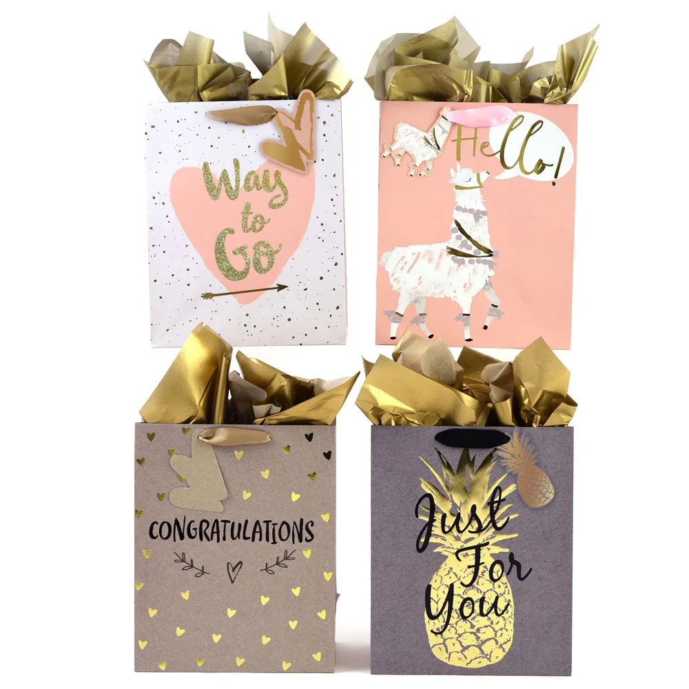 Large Congratulations Party Hot Stamp/Glitter Premium Plus Bag, 4 Designs