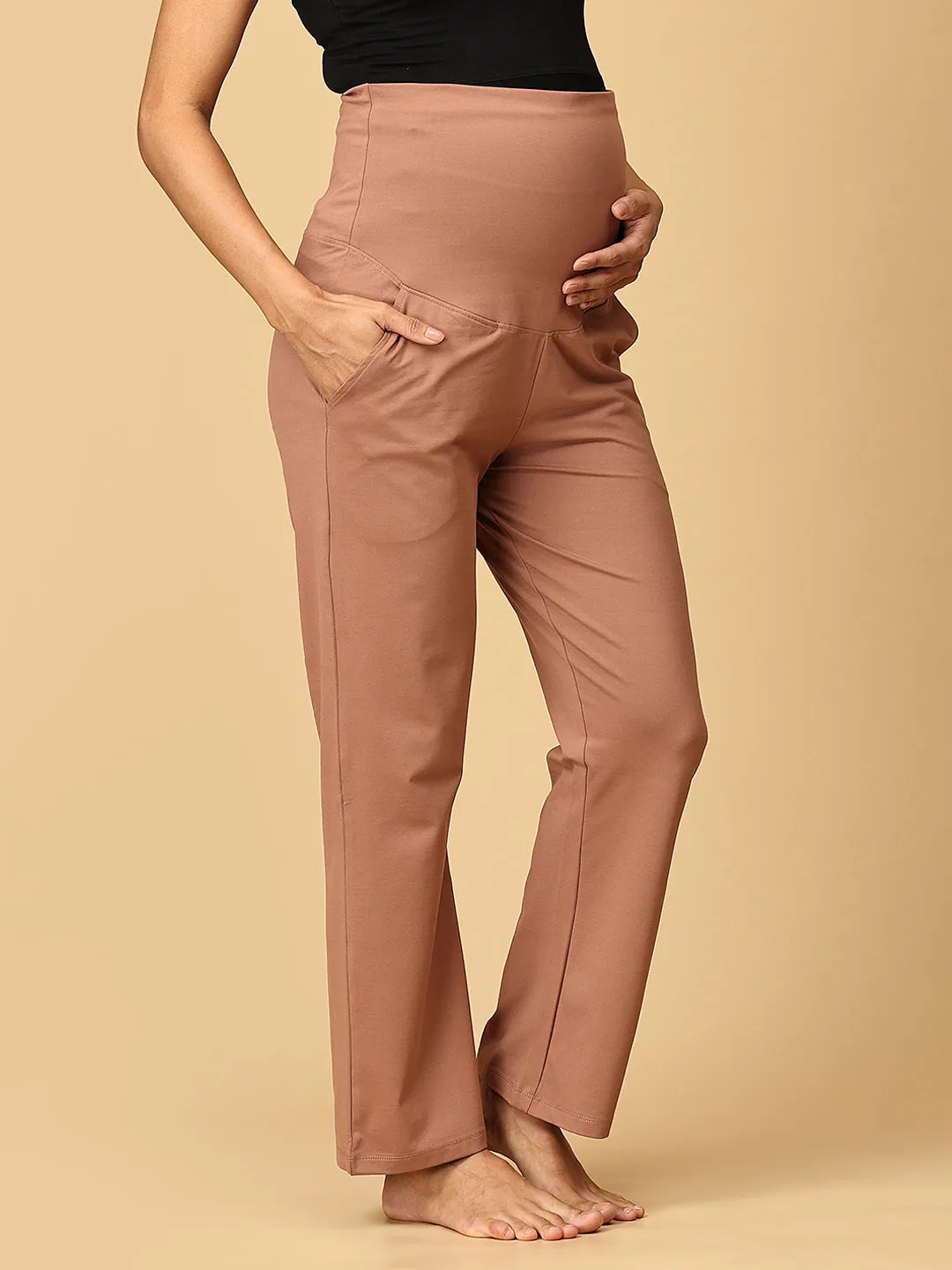 Mauve Dynamic Maternity Yoga Trackpants