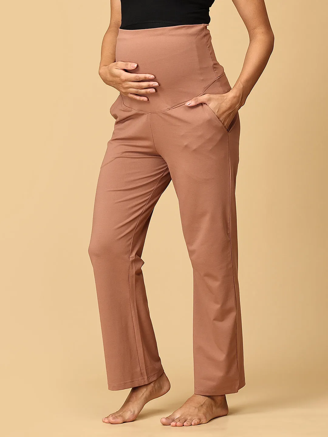 Mauve Dynamic Maternity Yoga Trackpants