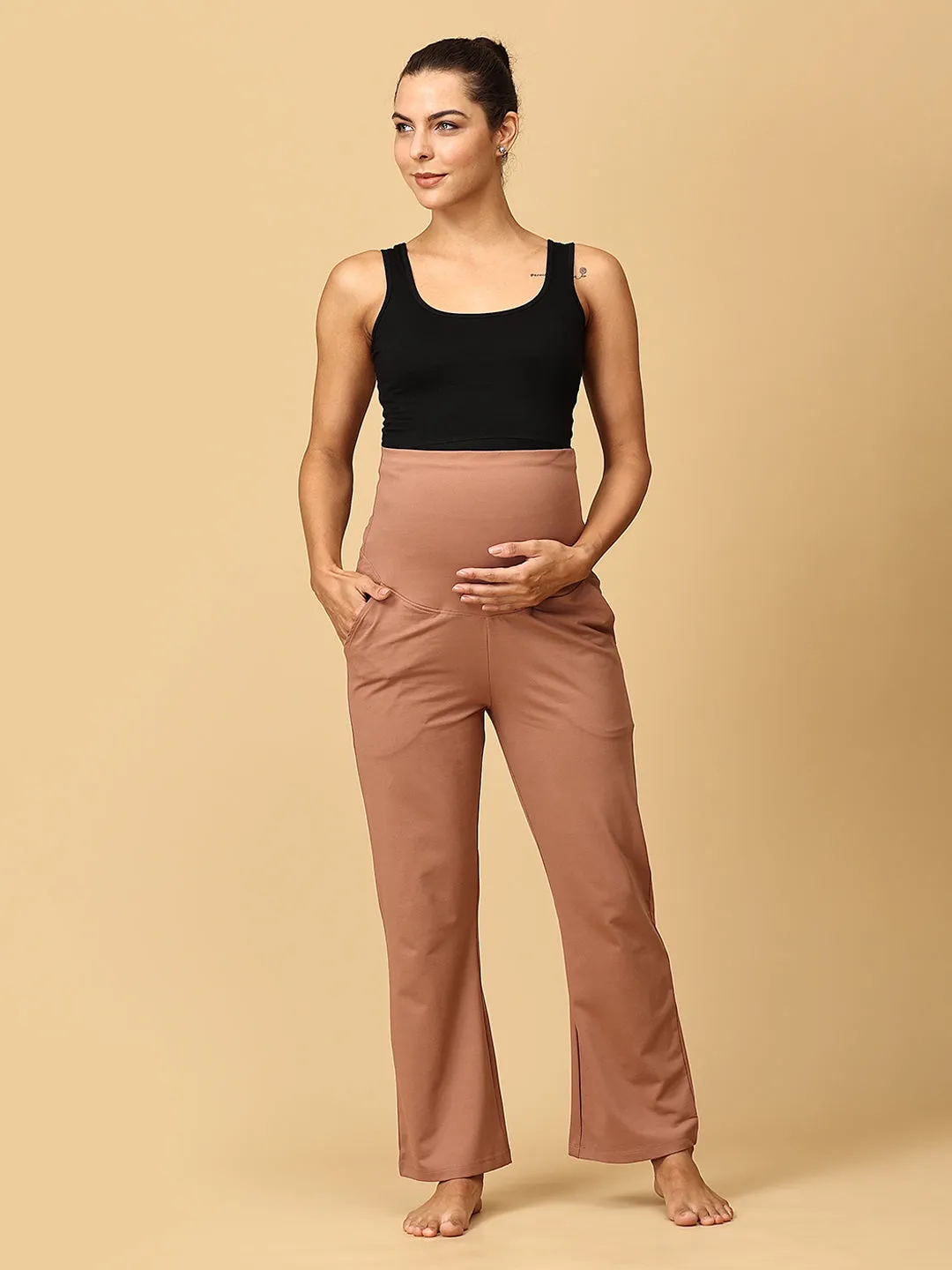 Mauve Dynamic Maternity Yoga Trackpants