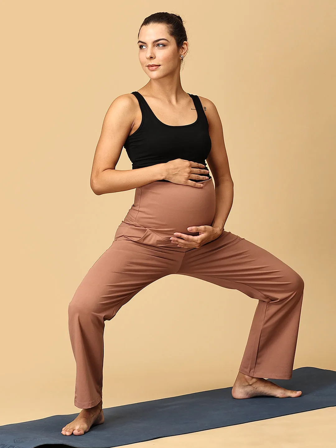 Mauve Dynamic Maternity Yoga Trackpants