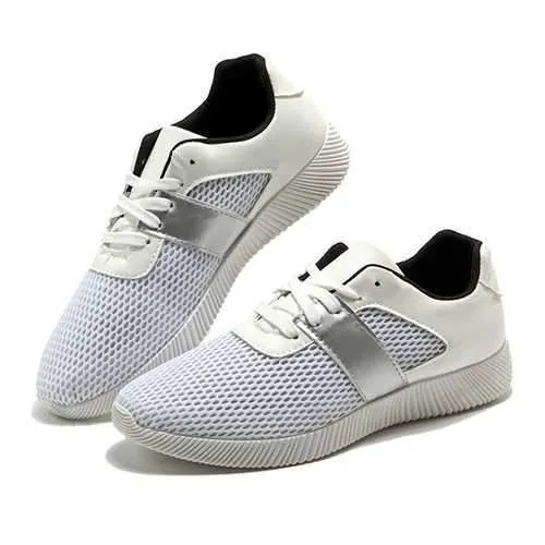 Men Breathable Mesh Lace Up Athletic Shoes