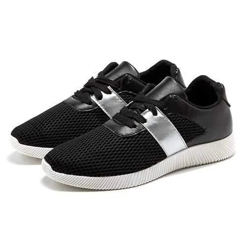 Men Breathable Mesh Lace Up Athletic Shoes