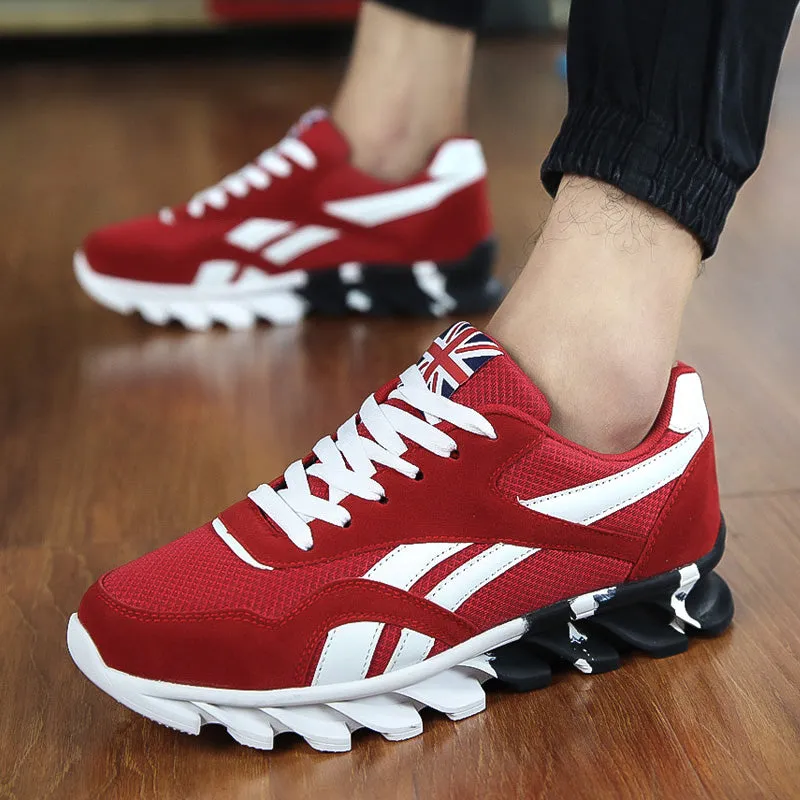 Men Casual Shoes Lace-up Red Blue Spring Autumn Mens comfortable Breathable Footwear