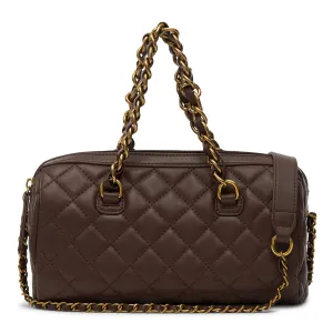 Miraggio Kylee Brown Quilted Handbag with Sling Chain Strap