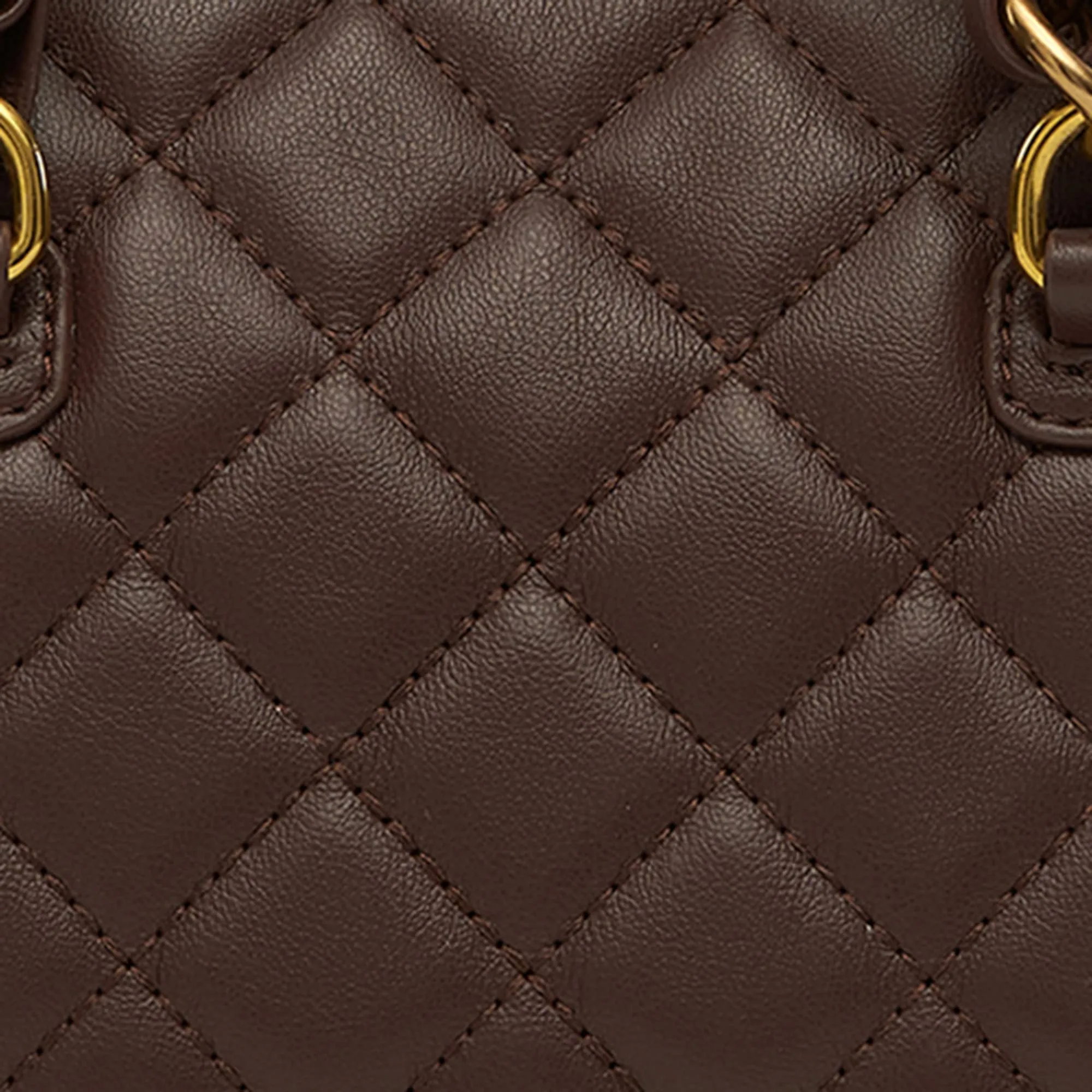 Miraggio Kylee Brown Quilted Handbag with Sling Chain Strap